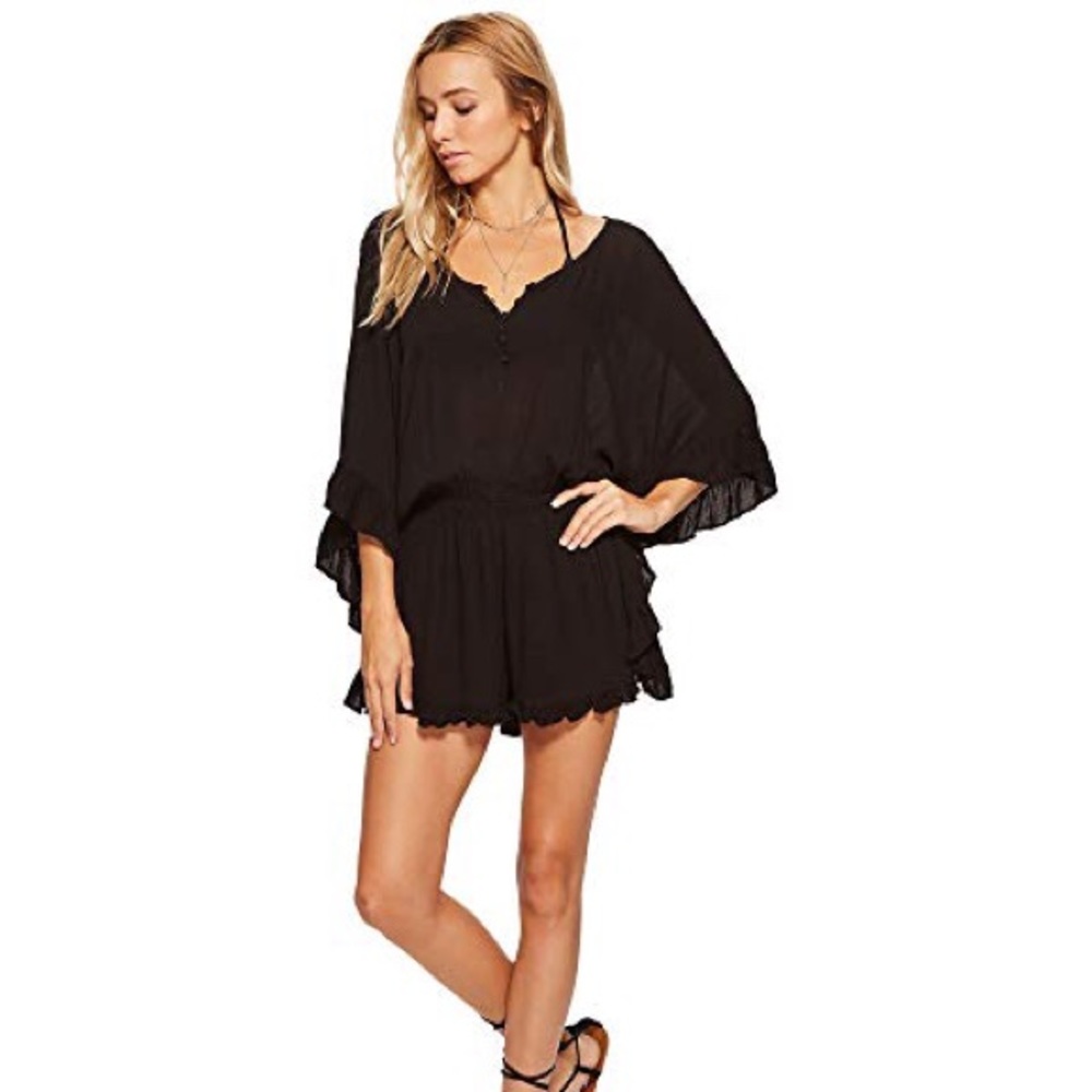 L Space Emily romper cover up XS black